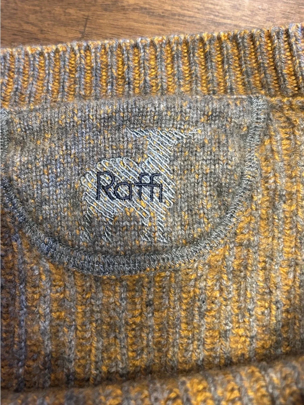 RAFFI Wool Cashmere Blend Sweater Men's Size XXL MSRP $285 Mustard Tan